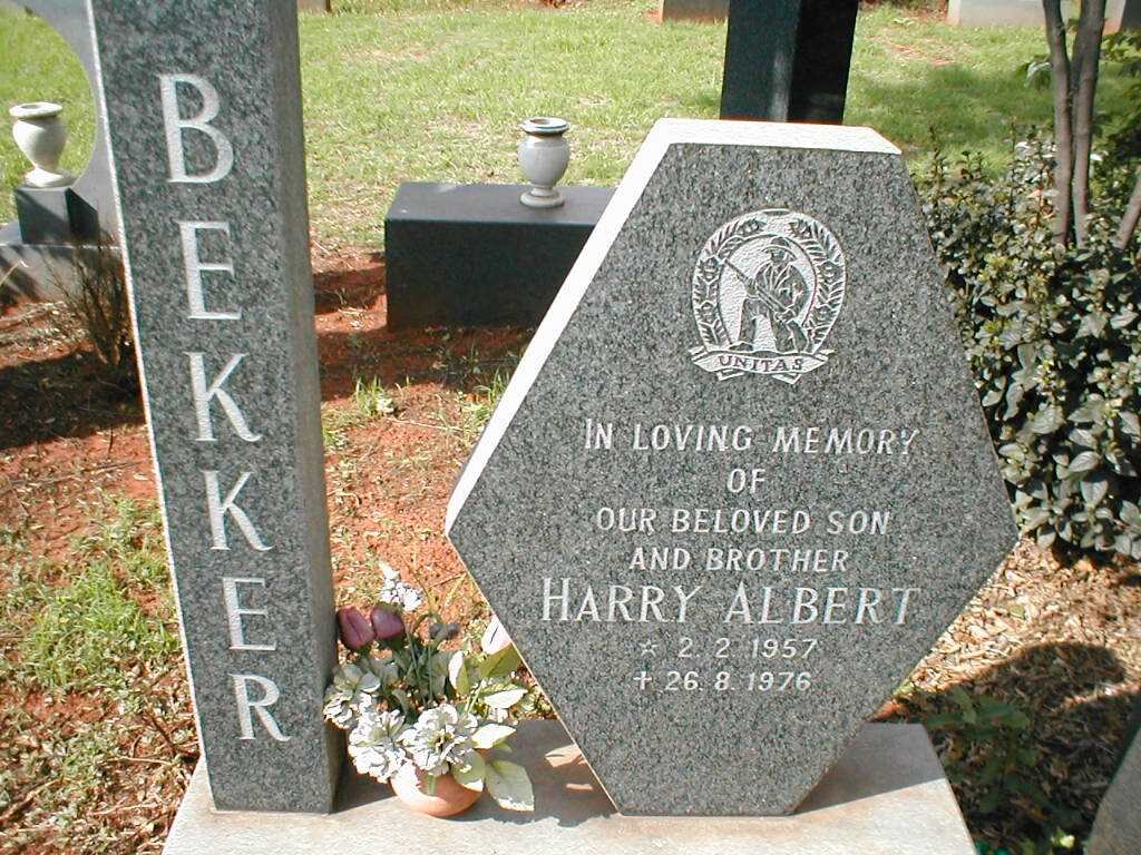 BEKKER Harry Albert 1957-1976