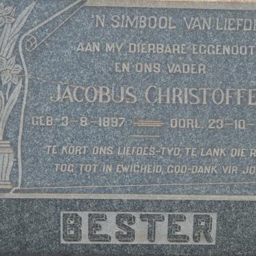 BESTER Jacobus Christoffel 1897-1954