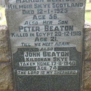 BEATON John -1940 &amp; Marion -1925 BEATON Peter -1918