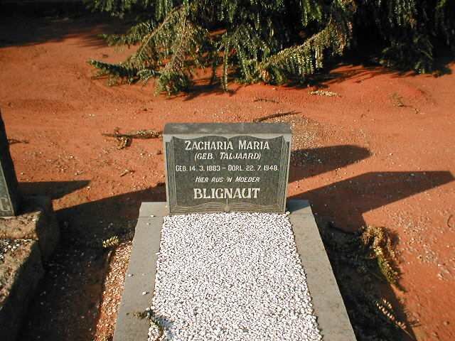 BLIGNAUT Zacharia Maria nee TALJAARD 1883-1948