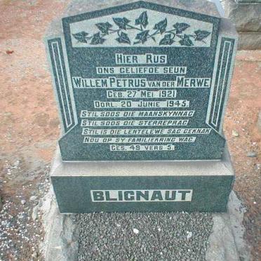 BLIGNAUT Willem Petrus van der Merwe 1921-1945
