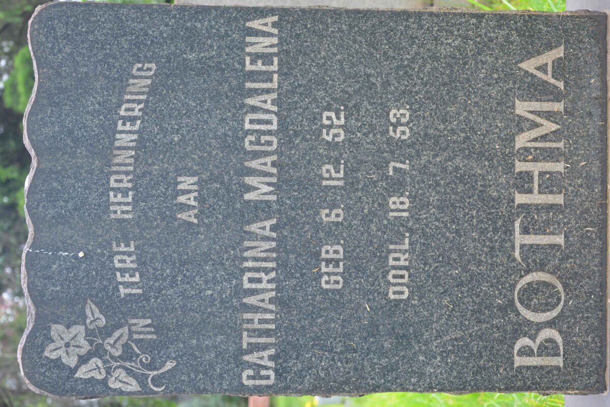 BOTHMA Catharina Magdalena 1952-1953