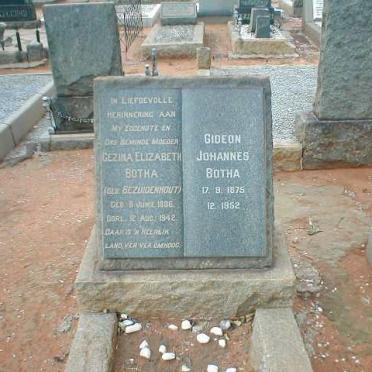 BOTHA Gideon Johannes 1875-1952 &amp; Gezina Elizabeth BEZUIDENHOUT 1886-1942