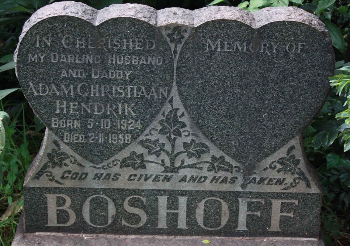 BOSHOFF Adam Christiaan Hendrik 1924-1958