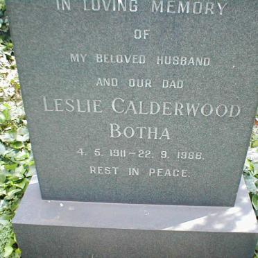 BOTHA Leslie Calderwood 1911-1966
