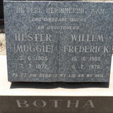 BOTHA Willem Frederick 1905-1976 &amp; Hester 1905-1972