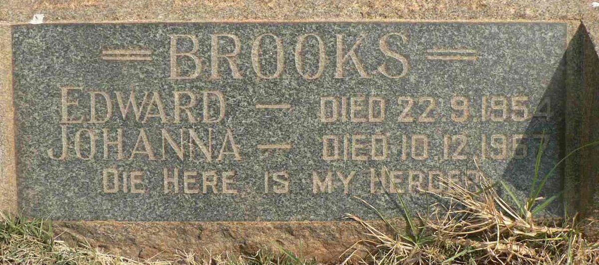 BROOKS Edward -1954 &amp; Johanna -1957