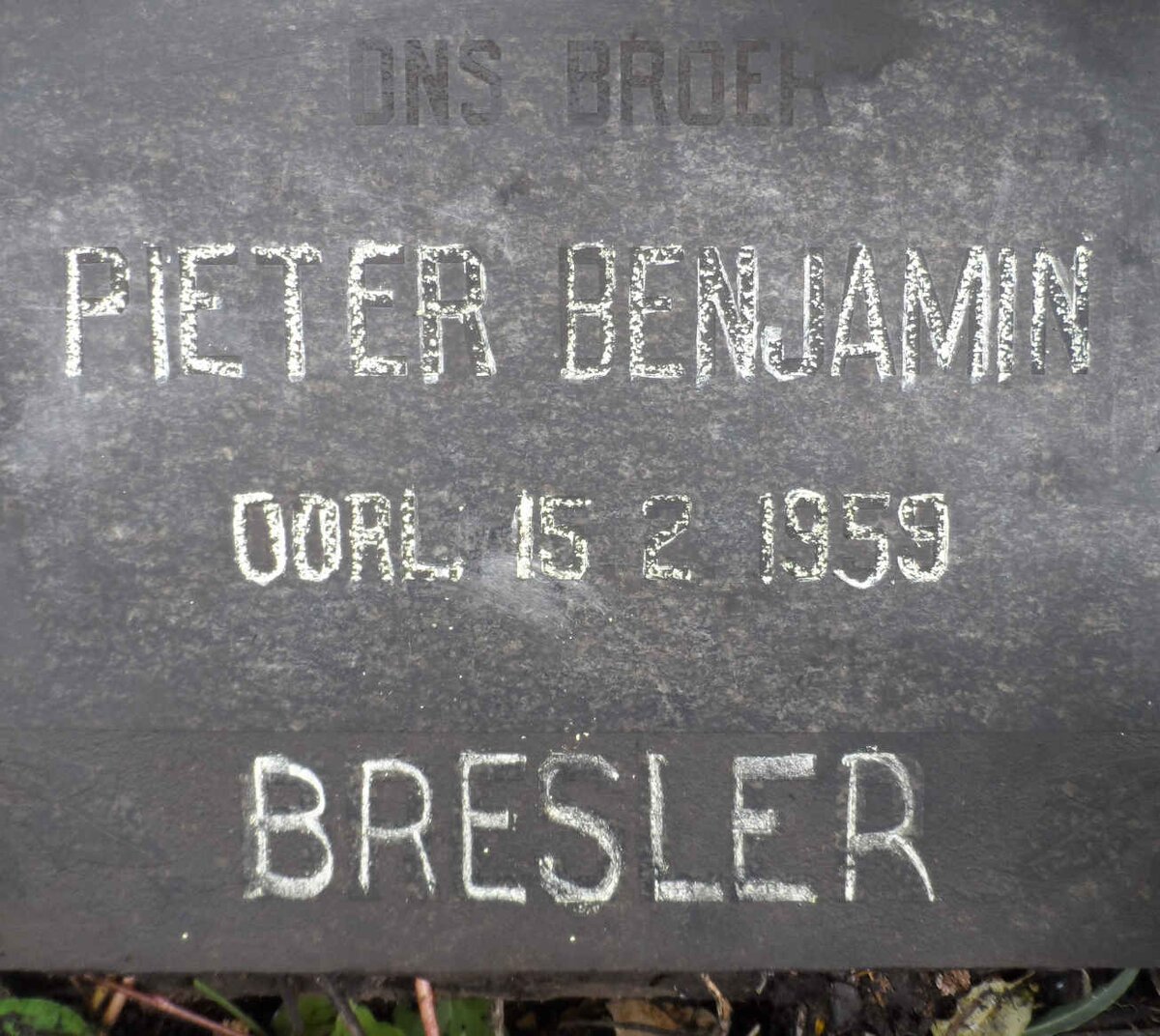 BRESLER Pieter Benjamin -1959