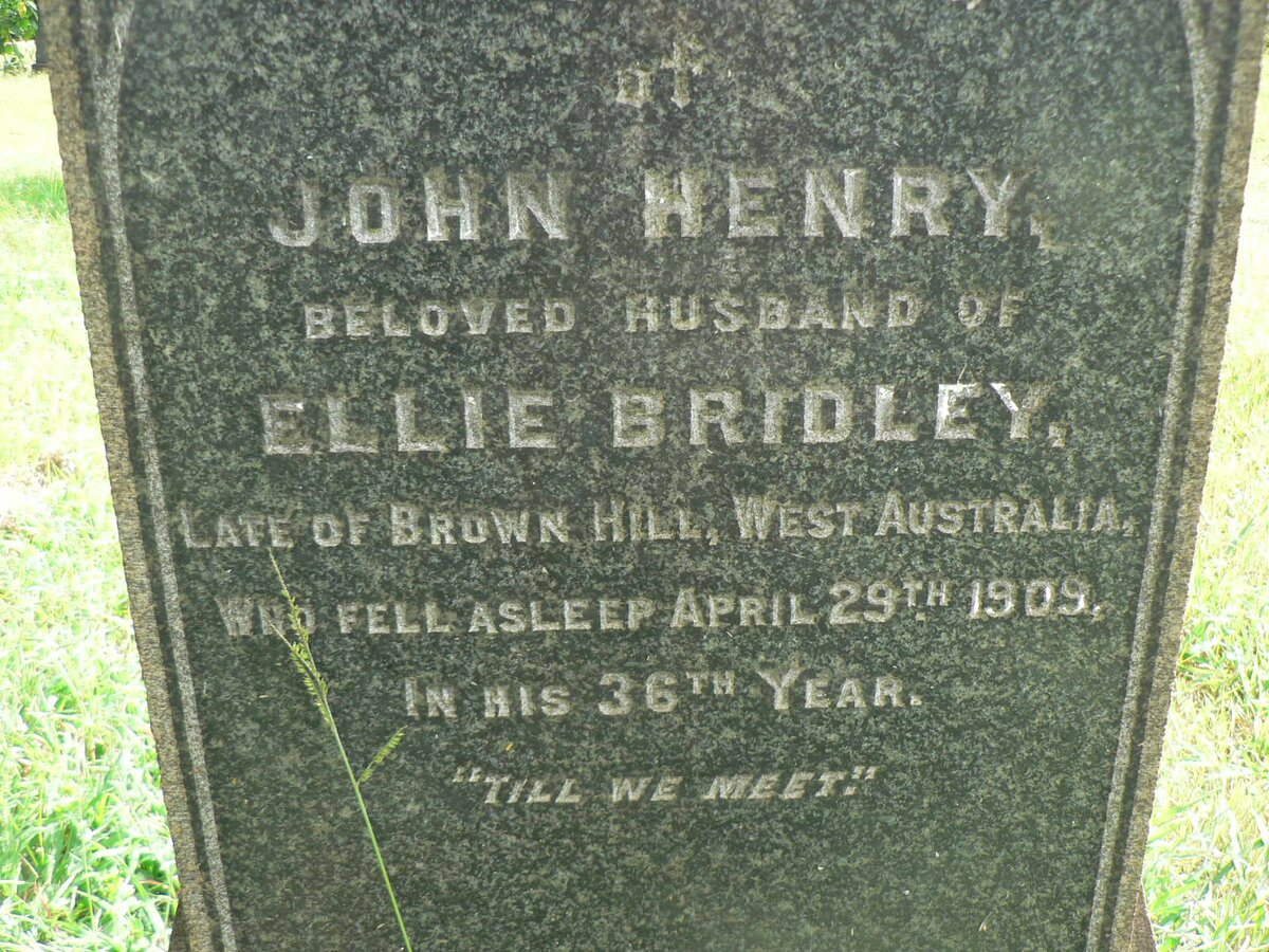 BRIDLEY John Henry -1909