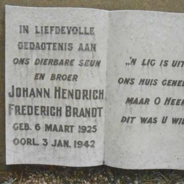 BRANDT Johann Hendrich Frederich 1925-1942
