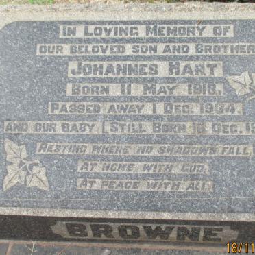 BROWNE Johannes Hart 1918-1934 :: BROWNE Baby 1934-1934
