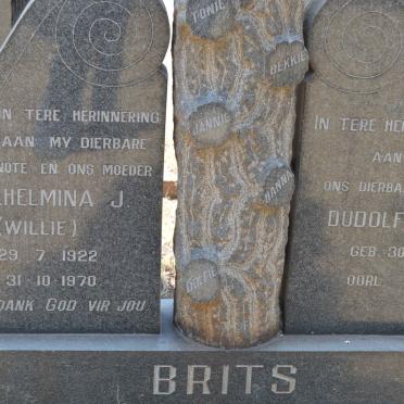 BRITS Dudolf Johannes 1921- &amp; Wilhelmina J. 1922-1970