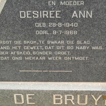 BRUYN Desirée Ann, de 1940-1968