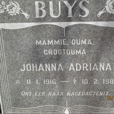 BUYS Johanna Adriana 1916-1987