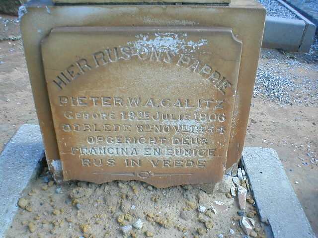 CALITZ Pieter W.A. 1906-1934