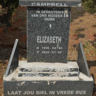 CAMPBELL Elizabeth 1936-2002
