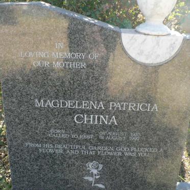 CHINA Magdelena Patricia 1935-1997