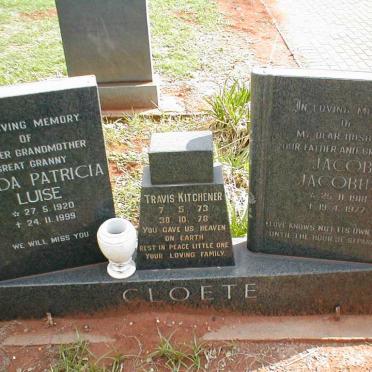 CLOETE Jacob Jacobus 1918-1977 &amp; Frieda Patricia Luise 1920-1999 :: KITCHENER Travis 1973-1978