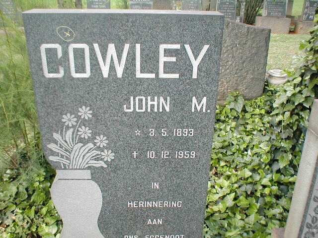 COWLEY John M. 1893-1959