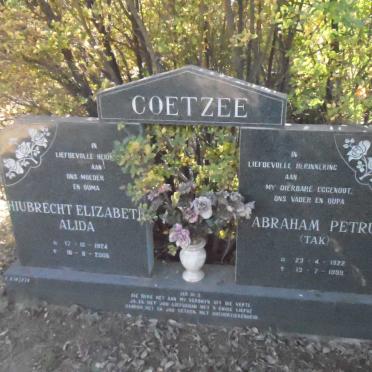 COETZEE Abraham Petrus 1922-1999 &amp; Hiubrecht Elizabeth Alida 1924-2005