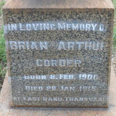 CORDER Brian Arthur 1908-1915