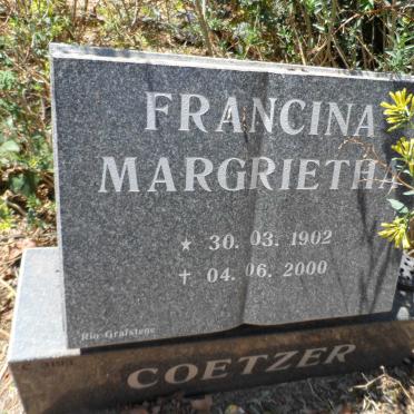 COETZER Francina Margrietha 1902-2000
