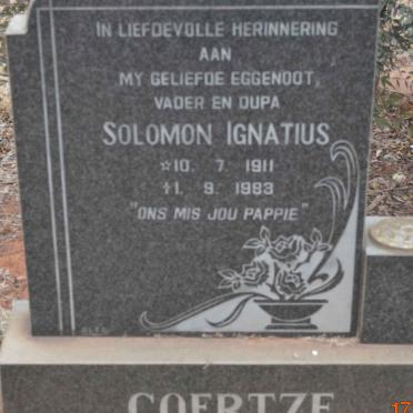 COERTZE Solomon Ignatius 1911-1983