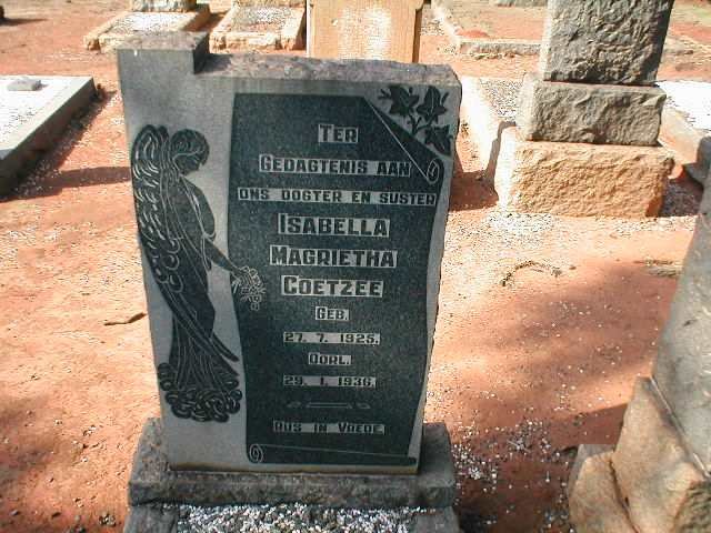 COETZEE Isabella Magrietha 1925-1936