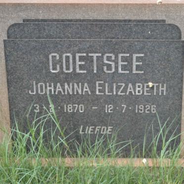 COETSEE Johanna Elizabeth 1870-1926