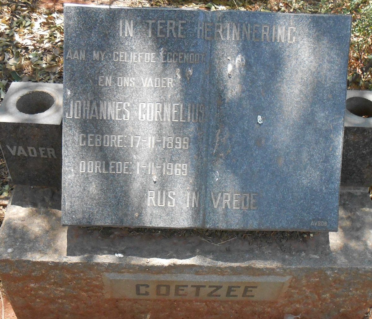 COETZEE Johannes Cornelius 1899-1969