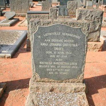 DISSEL Anna Johanna Christina  -1944 :: UREN Mathilda Margrietha  -1947