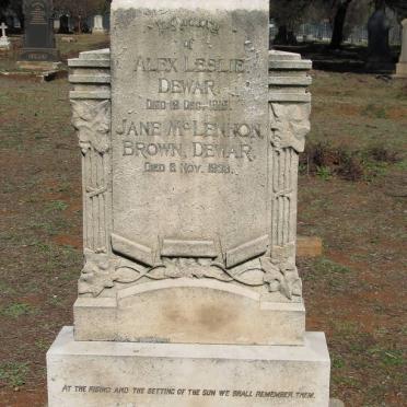 DEWAR Alex Leslie -1915 &amp; Jane McLennon Brown -1938 