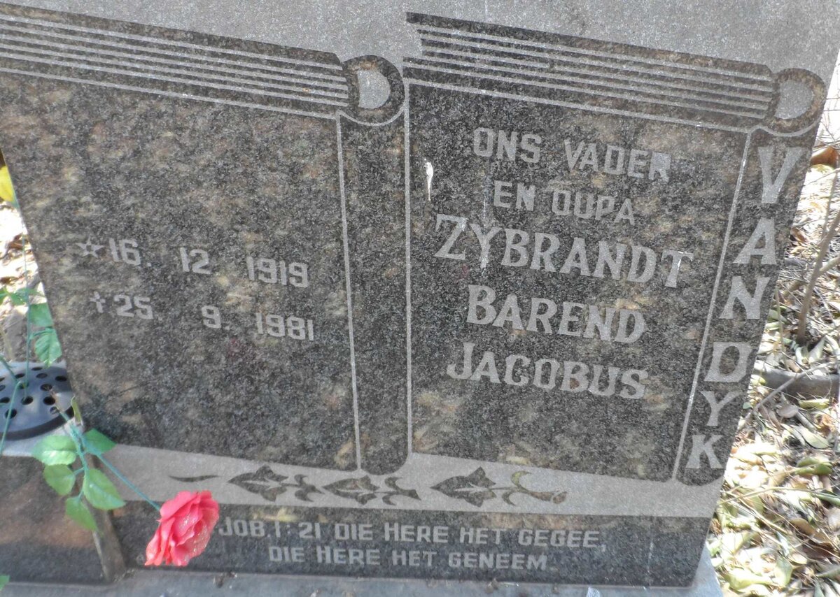 DYK Zybrandt Barend Jacobus, van 1919-1981