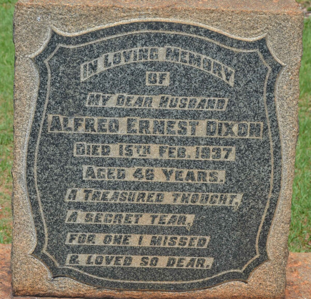 DIXON Alfred Ernest -1937