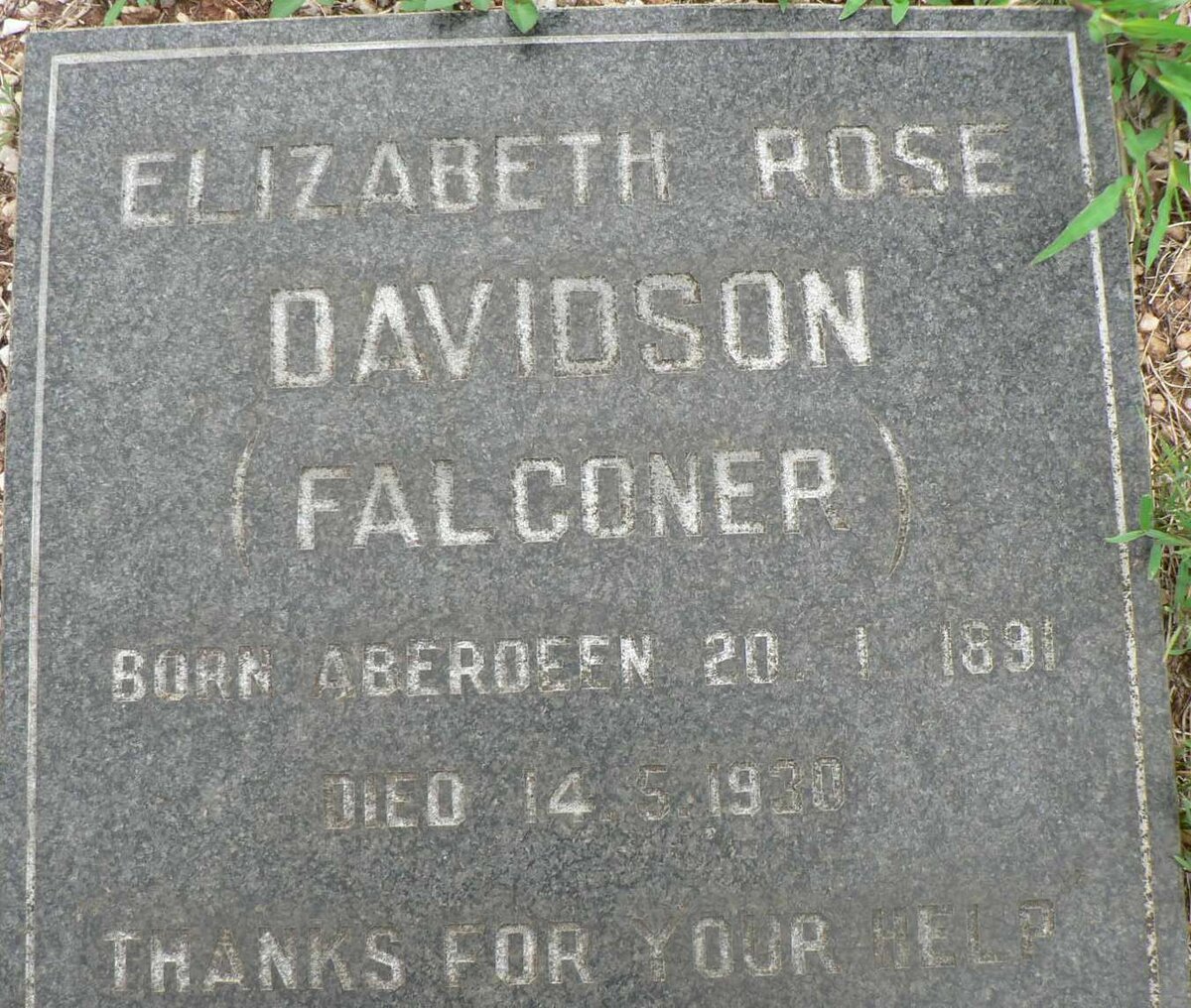 DAVIDSON Elizabeth Rose nee FALCONER 1891-1930