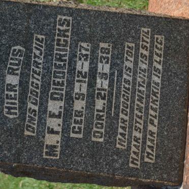 DIEDERICKS M.F.E. 1937-1938