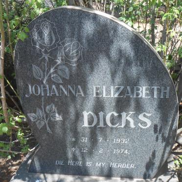 DICKS Johanna Elizabeth 1932-1974