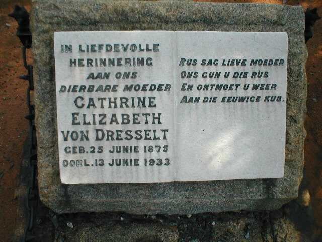 DRESSELT Cathrine Elizabeth, von 1875-1933