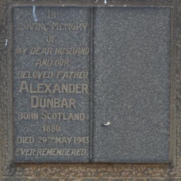 DUNBAR Alexander 1880-1943