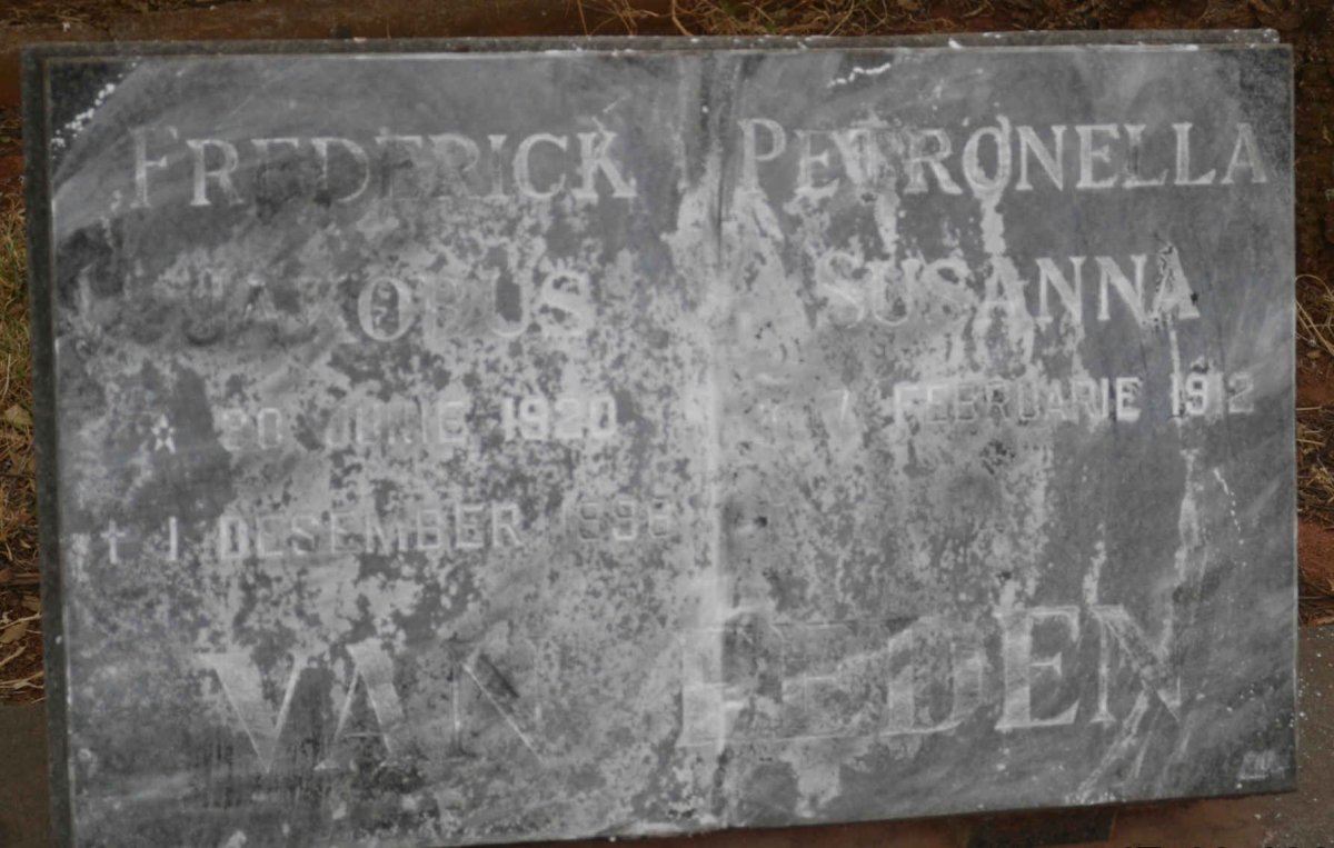 EEDEN Frederick Jakobus, van 1920-1998 &amp; Petronella Susanna 1912-