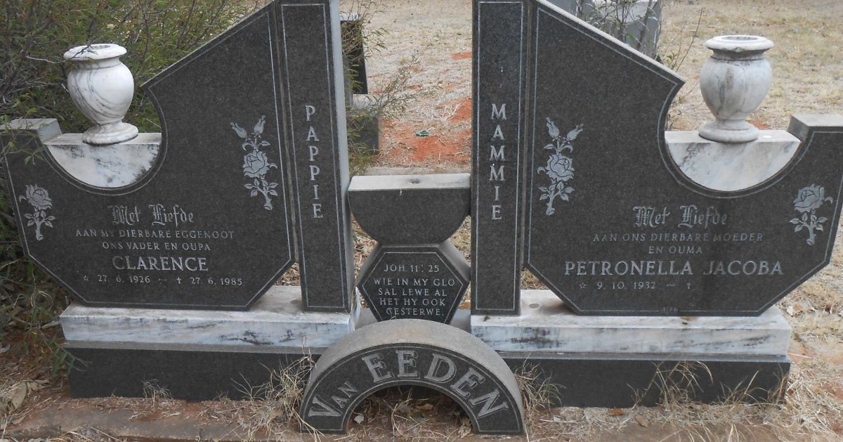 EEDEN Clarence, van 1926-1985 &amp; Petronella Jacoba 1932-