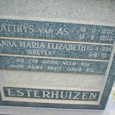 ESTERHUIZEN Matthys van As 1892-1955 &amp; Anna Maria Elizabeth DREYER 1894-1970