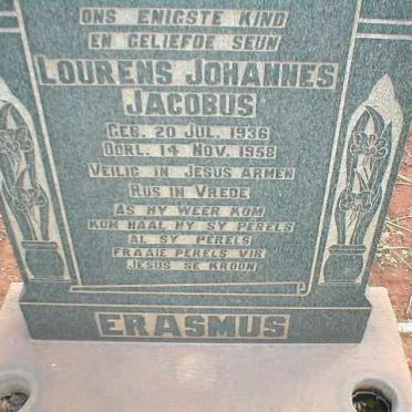 ERASMUS Lourens Johannes Jacobus 1936-1958