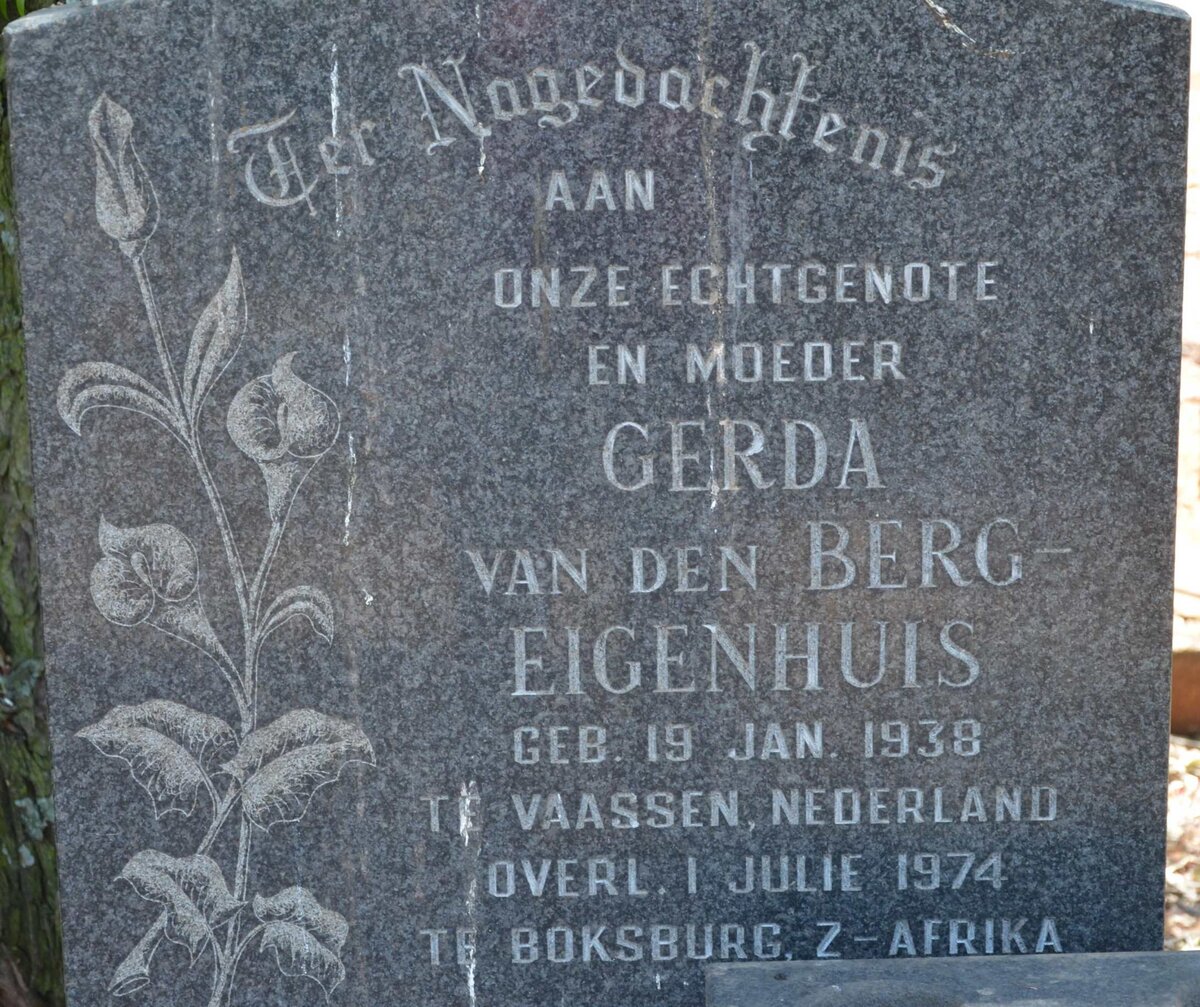 EIGENHUIS Gerda, van den Berg 1938-1974