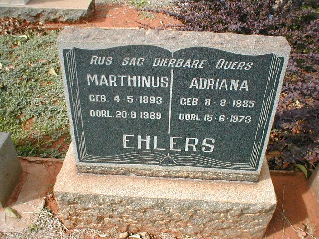 EHLERS Marthinus 1893-1969 &amp; Adriana 1885-1973
