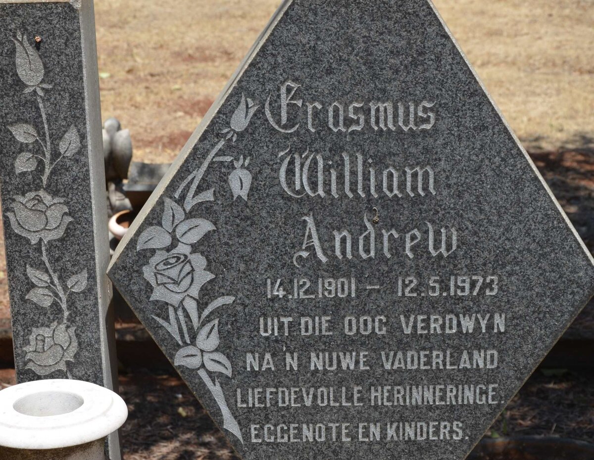 ERASMUS William Andrew 1901-1973