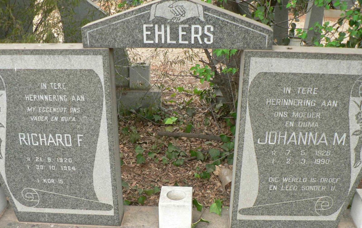 EHLERS Richard F. 1920-1984 &amp; Johanna M. 1928-1990