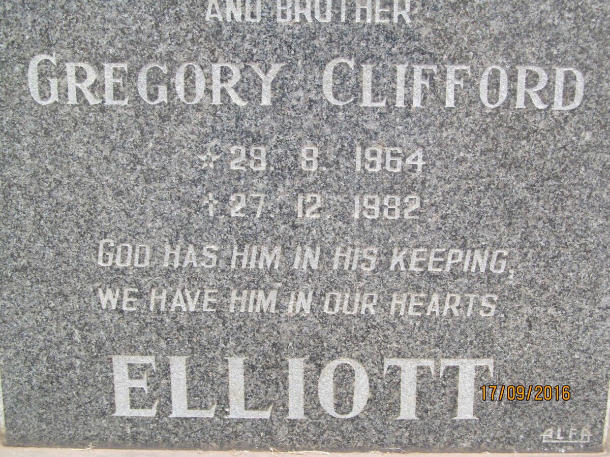 ELLIOTT Gregory Clifford 1964-1982