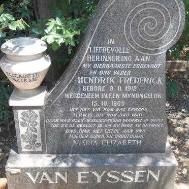 EYSSEN Hendrik Frederick, van 1912-1963 &amp; Maria Elizabeth 1915-1997