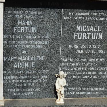 FORTUIN Michael 1917-1997 &amp; Maria 1927-2005 :: ARONJE Mary Magdalene 1947-2007